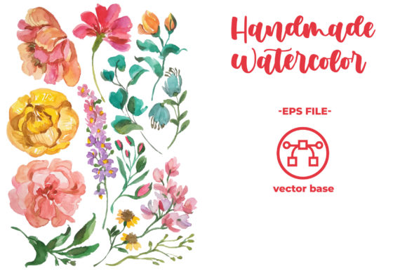 Download Watercolor Flower Elements Hand Draw - Premium Bundle
