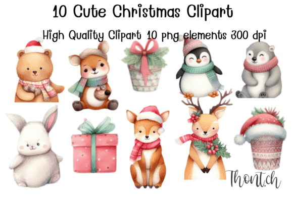 Download 10 Cute Christmas Clipart PNG Transparen - Christmas clipart Collection
