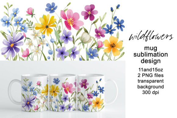 Download Mug Wrap, Sublimation Design Flowers - Flow Collection