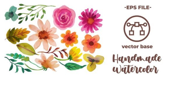 Download Watercolor Flower Elements Clipart - Flow Collection