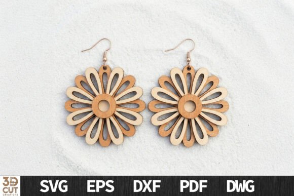 Download Layered Sunflower Earrings SVG - Flow Collection