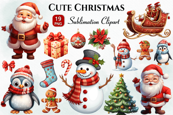 Download Cute Christmas Clipart Bundle PNG - Christmas clipart Collection