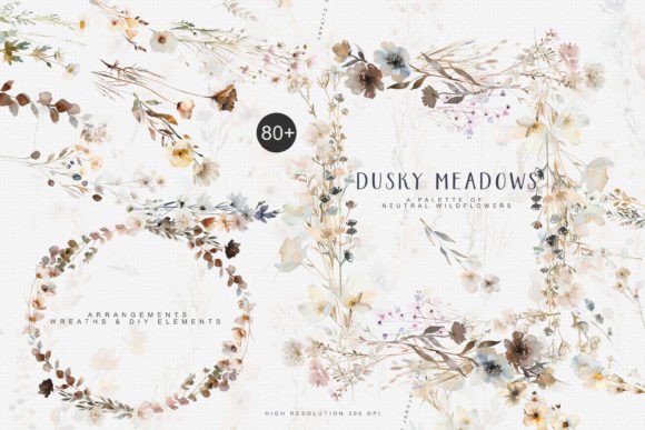 Download Watercolor Wildflowers Digital Clipart - Flow Collection