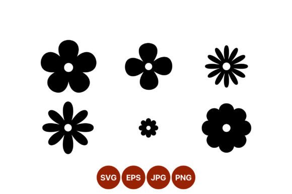 Download Black Flower Shapes Vector Art - Flow Collection