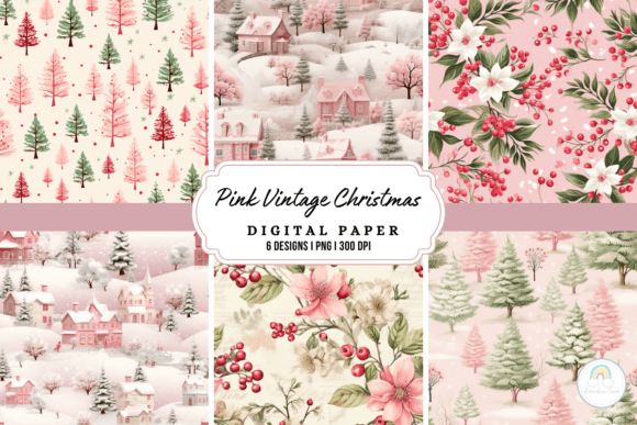 Download Vintage Pink Christmas Background - Christmas background Collection