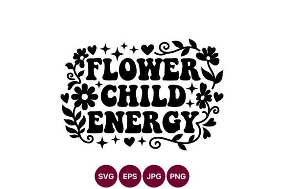Download Flower Child Energy Black White - Flow Collection