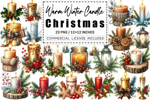 Download Warm Winter Candle Christmas Clipart. - Christmas clipart Collection