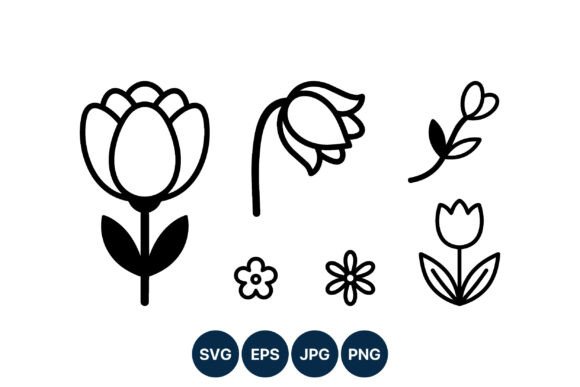 Download Simple Flower Line Art Vector - Flow Collection