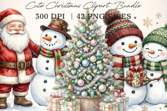Download Cute Christmas Clipart Bundle - Christmas clipart Collection
