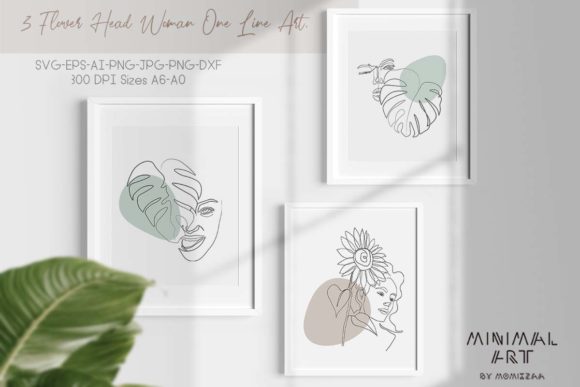 Download Flower Head Woman One Line Art Wall Art - Flow Collection