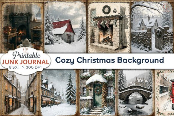 Download Cozy Christmas Background Junk Journal - Christmas background Collection