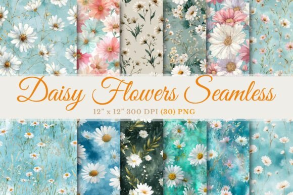 Download Daisy Flowers Watercolor Floral Seamless - Flow Collection