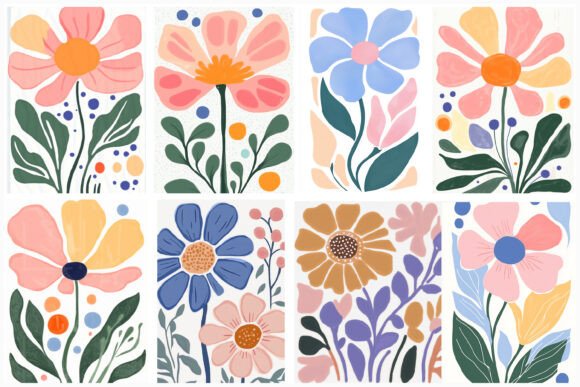 Download Abstract Boho Flowers Matisse PNG Bundle - Flow Collection