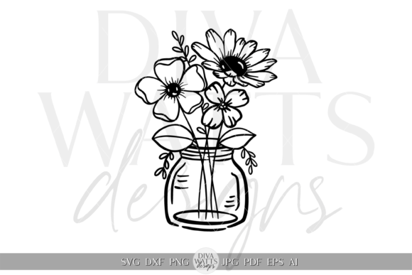 Download Flowers in Vase Silhouette Clipart SVG - Flow Collection