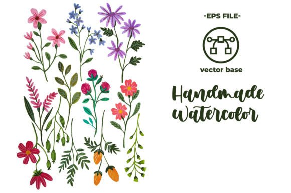 Download Watercolor Flower Elements - Flow Collection