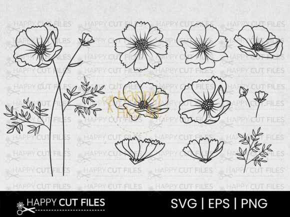 Download Cosmos Flower Svg Element Floral Bouguet - Flow Collection
