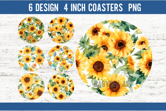 Download Sunflower Round Coaster Sublimation - Flow Collection